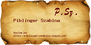 Piblinger Szabina névjegykártya