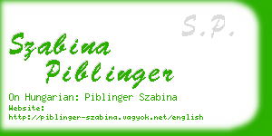 szabina piblinger business card